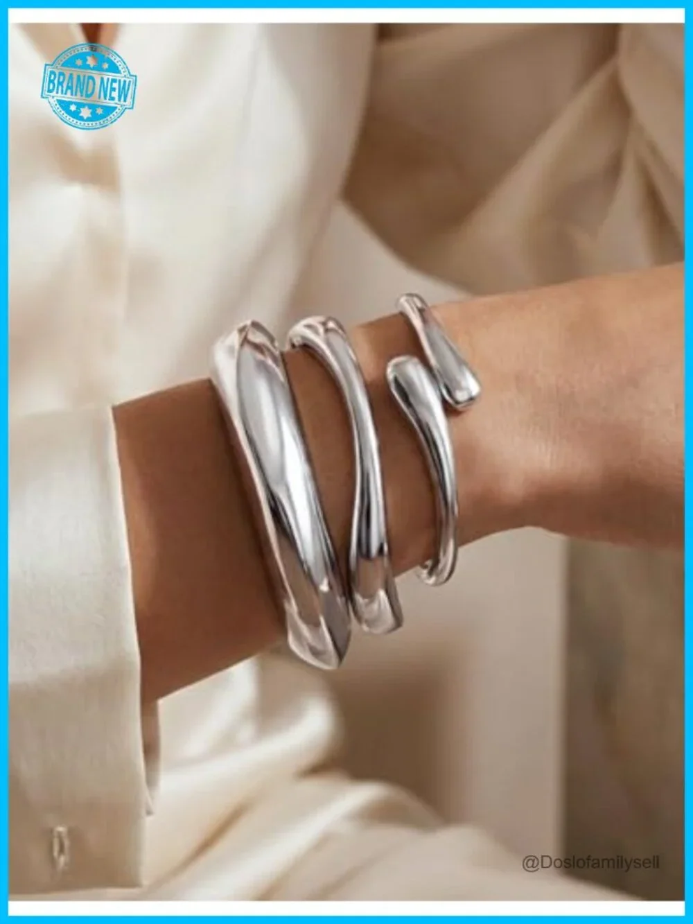 Chunky Gold Plated Bangle Bracelets Set Stackable Cuff Statement Jewelry Gift